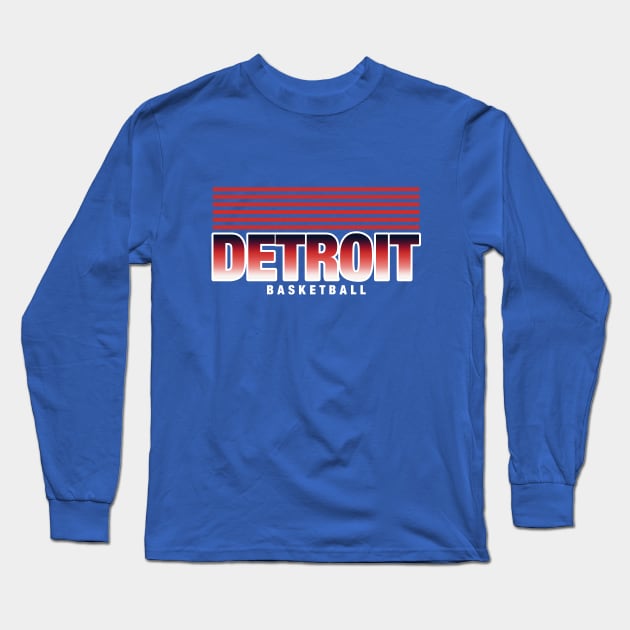 Detroit basketball vintage Long Sleeve T-Shirt by BVHstudio